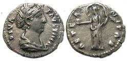 Ancient Coins - Diva Faustina I  AR Denarius : AETERNITAS : Nice for Type