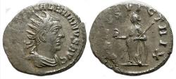 Ancient Coins - Valerian I AR Antoninianus : VENVS VICTRIX : Venus Holding Helmet and Spear