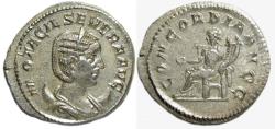 Ancient Coins - Otacilia Severa AR Antoninianus : CONCORDIA AVGG : Concordia Seated