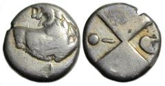 Ancient Coins - Chersonesos Thrace AR Hemidrachm : Forepart of Lion / Pellet - Helmet