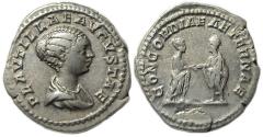 Ancient Coins - Plautilla AR Denarius : CONCORDIAE AETERNAE : Better Example