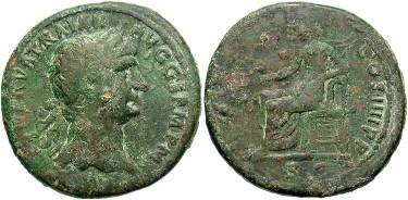 Ancient Coins - Trajan AD98-117, AE Sestertius. Struck 101-2 AD