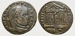 Ancient Coins - Maxentius Ae Follis : CONSERV VRB SVAE : Roma within Temple