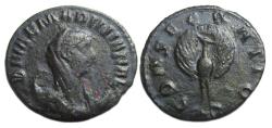 Ancient Coins - Mariniana Ae Antoninianus : DIVAE MARINIANAE / Peacock with Spread Tail