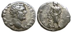 Ancient Coins - Clodius Albinus AR Denarius : COS II : Asclepius Standing