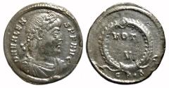 Ancient Coins - Valens AR Siliqua : VOT V within Wreath