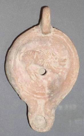 Ancient Coins - Oil Lamp, Roman Era Terracotta, Boar Design