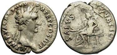 Ancient Coins - Nerva, AD 96-98, AR Denarius, 3.3g, 18mm