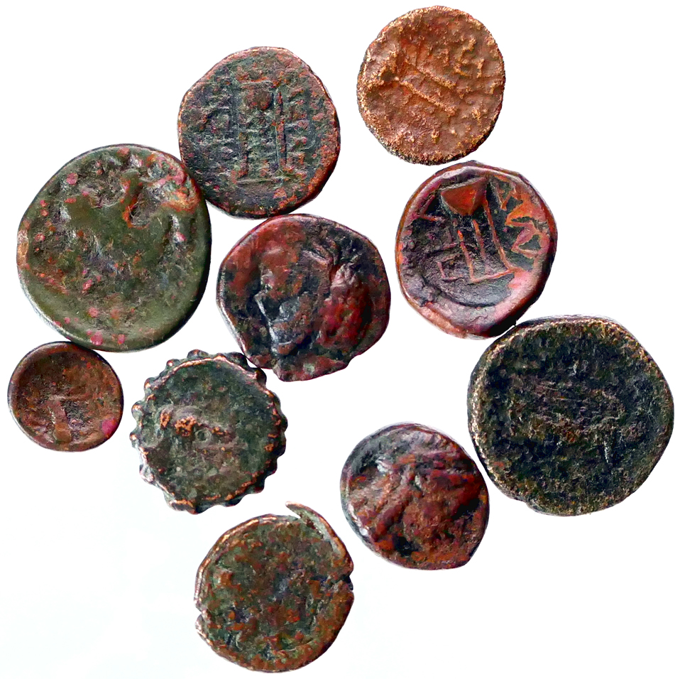 Group lot of 10 Greek era AE coins | Lots & Collections