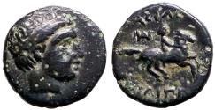 Ancient Coins - Kings of Macedon. Philip III Arrhidaios AE10.5 Apollo / Horseman