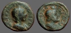 Ancient Coins - Julia Mamaea AE18 Zues Ammon, Colonia Bostra, Decapolis.  
