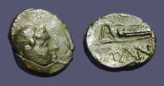 Ancient Coins - Pantikapaion. Tauric Chersonessos. AE12  Male Hd. / Bow in quiver PAN 