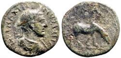 Ancient Coins - Maximinus I AE23 Troas, Alexandria. Horse grazing