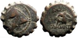 Ancient Coins - Demetrios I Soter AE15 Serrate. Horse head / Elephant head