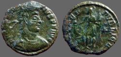 Ancient Coins - Constantius II. AE3 Emperor in military dress w. globe & spear