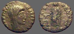 Ancient Coins - Constantine I, posthumous AE4  Aequitas standing left, holding scales.