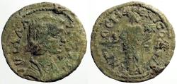 Ancient Coins - Julia Domna AE23 Pisidia, Antioch.  Genius w. branch & cornucopia