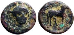 Ancient Coins - Ionia, Klazomenai AE11.5 Athena facing / Ram