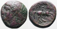 Ancient Coins - Macedon. Philip III AE17 Hd of Apollo / young male horseback