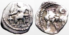 Ancient Coins - Cilicia, Tarsos AR Obol Baal / forepart Wolf