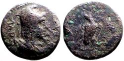 Ancient Coins - Phrygia, Laodicea ad Lycum. AE16 Mên / Eagle.  Dioskourides, magistrate.
