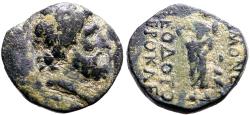 Ancient Coins - Akmoneia, Phrygia AE15 Zeus / Asklepios