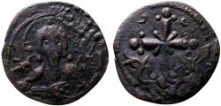 Ancient Coins - Nicephorus III AE23 follis. Bust of Christ facing / Latin Cross, ornamented