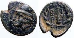 Ancient Coins - Troas, Birytis AE12 Kabeiros w. pileos / Club in wreath