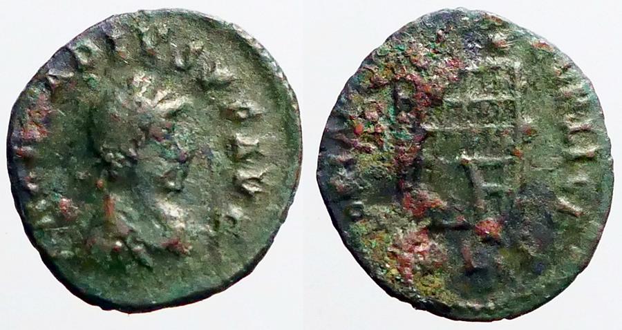 Ancient Coins - Arcadius AE4 Campgate   Alexandria, Egypt