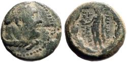 Ancient Coins - Sardes, Lydia AE16 Herakles / Apollo w. bird & laurel branch.