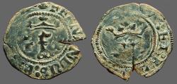 World Coins - Fernando V & Isabella, 18mm billon Blanca. 1474-1504 AD.  