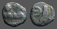 Ancient Coins - Justin I & Justinian I AE11 Pentanummium Tyche of Antioch in temple. 