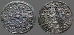 World Coins - Latvia, Riga AR18 Schilling City Gateway / Coat of Arms w. crossed keys. 1577