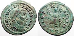Ancient Coins - Maximianus AE30 Follis. Fides w. standards.  Ticinum