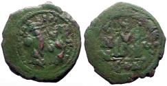 Ancient Coins - Heraclius & Heraclius Constantine AE28 Follis. Constantinople