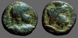 Ancient Coins - Caracalla AE20 Caesarea.  Sarapis w. modius on head