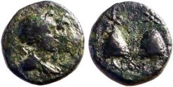 Ancient Coins - Lydia, Philadelphia AE16 Dioscouri / Caps of Dioscouri
