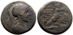 Ancient Coins - Phrygia. Apameia AE19 Athena / Eagle on maeander pattern