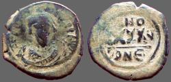Ancient Coins - Phocas AE32 Follis.  XXXX. year 5.  Constantinople