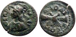 Ancient Coins - Phrygia, Laodikeia AE20 Athena / Clasping hands