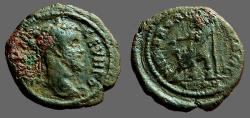 Ancient Coins - Septimius Severus AE17 Nicopolis ad Istrum.  Zeus enthroned left, holds scepter 