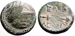 Ancient Coins - Caria, Mylasa AE17 overlapping shields / Sheathed Sword