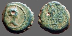 Ancient Coins - Seleukid Kingdom. Demetrios I Soter AE14 Artemis / Apollo w. bow