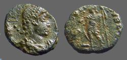 Ancient Coins - Constantius AE3 Spes Reipublicae. Roma stg. left w. globe & spear.   Antioch, Syria  VF