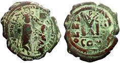 Ancient Coins - Heraclius & Heraclius Constantine AE30 Follis   Constantinople