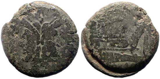 ジョージ・A・ロメロとジョン・A・ルッソのサイン Roman Republic AE32 as Janus / Galley Prow | Roman Republican Coins