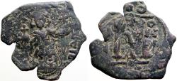 Ancient Coins - Tiberius III Apsimar AE25 half follis. Constantinople