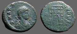 Ancient Coins - Arcadius AE4 (11mm) Campgate  Thessalonica 
