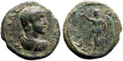 Ancient Coins - Severus Alexander Pamphylia, Perga AE18 Nike w. palm frond