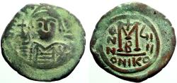 Ancient Coins - Maurice Tiberius AE29 Follis.  year 8. Nikomedia